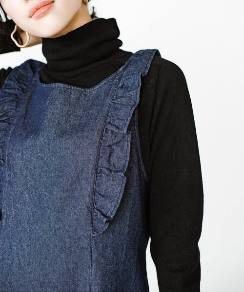 「haco!」 ノースリーブワンピース MEDIUM インディゴブルー レディース_画像2