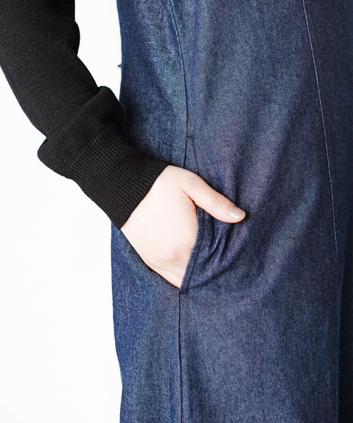「haco!」 ノースリーブワンピース MEDIUM インディゴブルー レディース_画像5