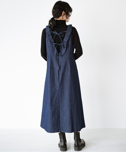 「haco!」 ノースリーブワンピース MEDIUM インディゴブルー レディース_画像9