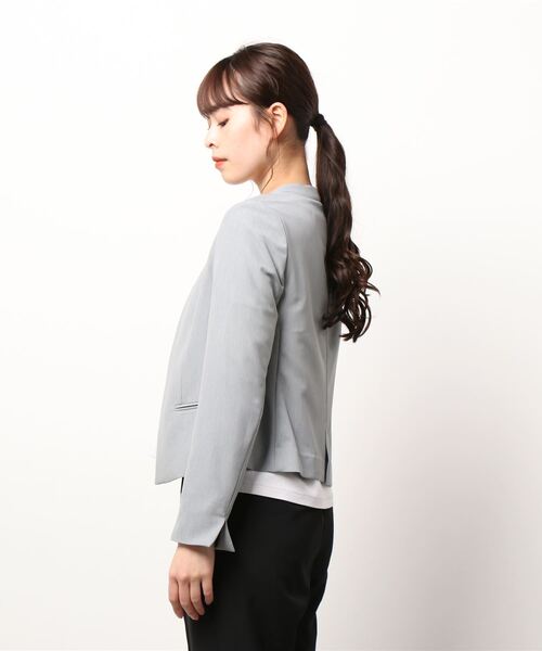 「TONAL」 ノーカラージャケット 36 ブラック レディース_画像2