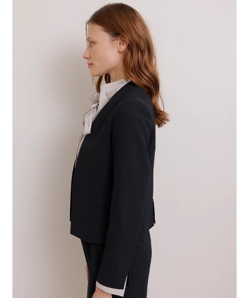 「TONAL」 ノーカラージャケット 36 ブラック レディース_画像5