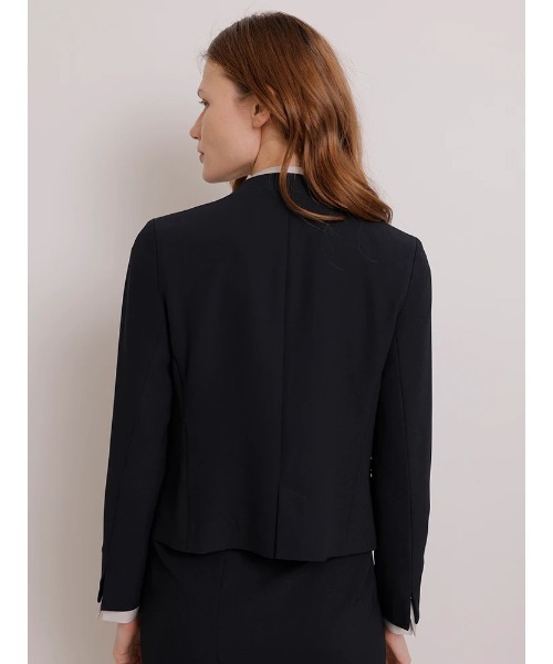 「TONAL」 ノーカラージャケット 36 ブラック レディース_画像6