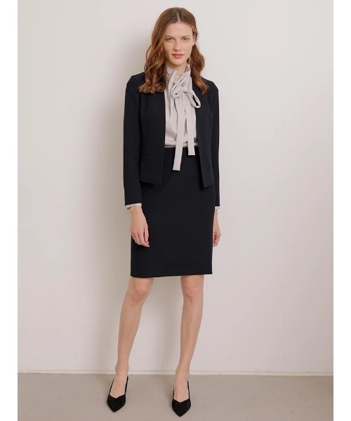 「TONAL」 ノーカラージャケット 36 ブラック レディース_画像7