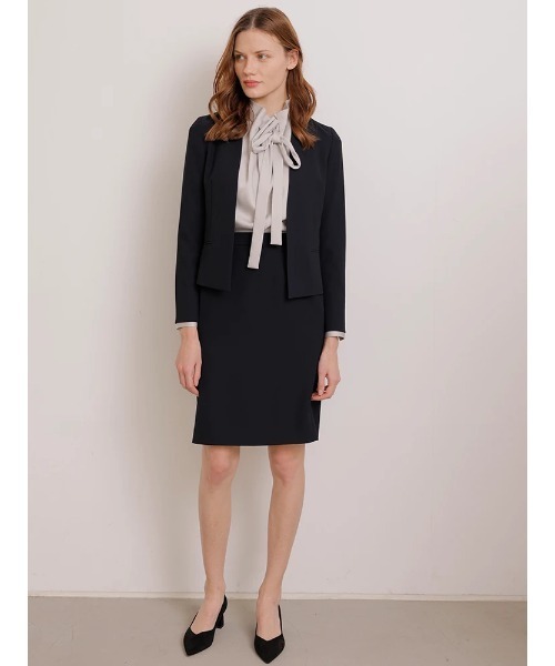 「TONAL」 ノーカラージャケット 36 ブラック レディース_画像8