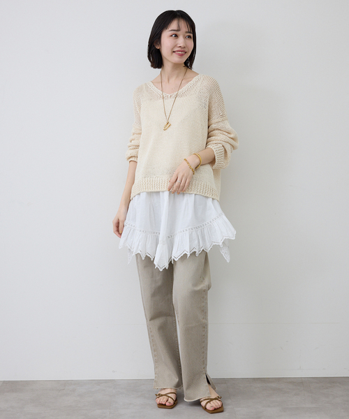 SLOBE IENA（スローブイエナ） ニット セーター ギマヤーンVネックプル