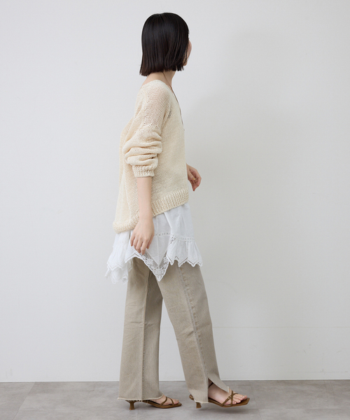 SLOBE IENA（スローブイエナ） ニット セーター ギマヤーンVネックプル