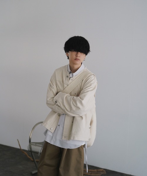 「WYM LIDNM」 長袖シャツ M ライトグレー メンズ_画像3