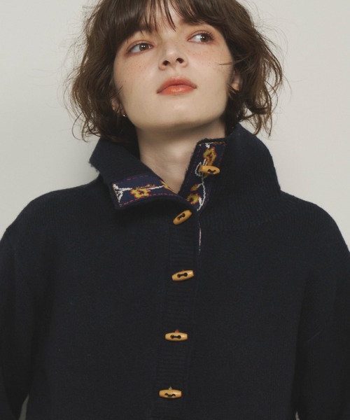 「Unitage」 ニットワンピース FREE ネイビー レディース_画像5