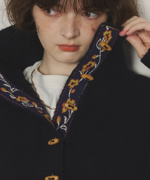 「Unitage」 ニットワンピース FREE ネイビー レディース_画像6