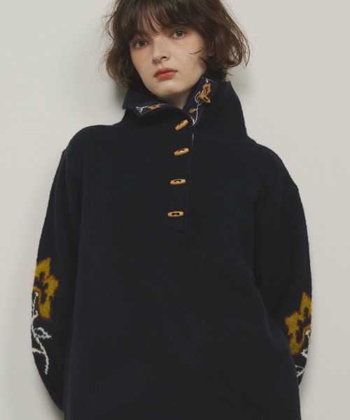 「Unitage」 ニットワンピース FREE ネイビー レディース_画像7