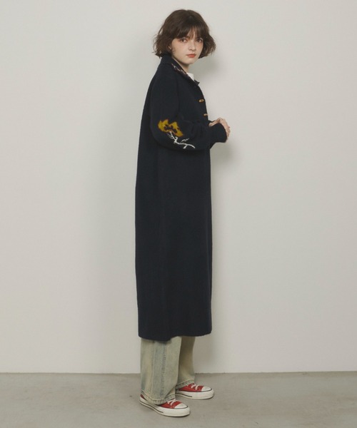 「Unitage」 ニットワンピース FREE ネイビー レディース_画像9