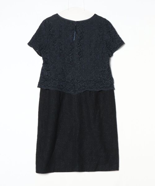 「Rose Tiara」 半袖ワンピース 42 ネイビー レディース_画像2