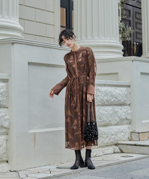 「niana」 長袖ワンピース M アイボリー レディース_画像4