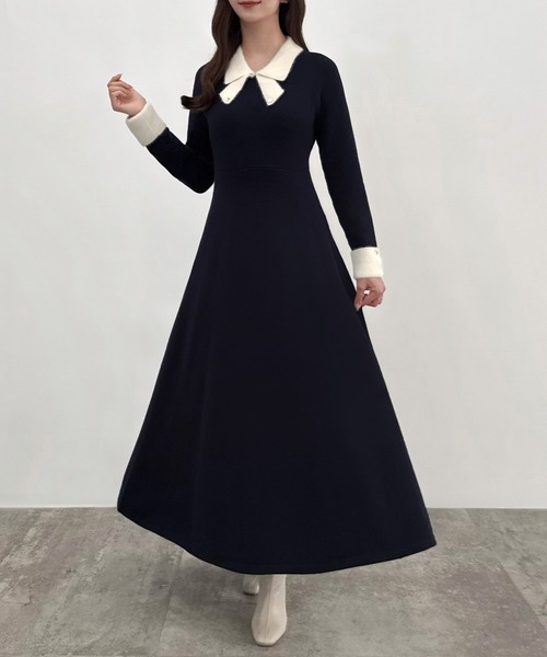 「CENEA」 シャツワンピース MEDIUM ネイビー レディース_画像8