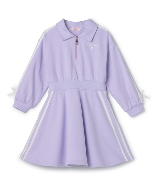 mezzo piano ワンピース ハーフZIP ラインワンピース キッズ 子供服