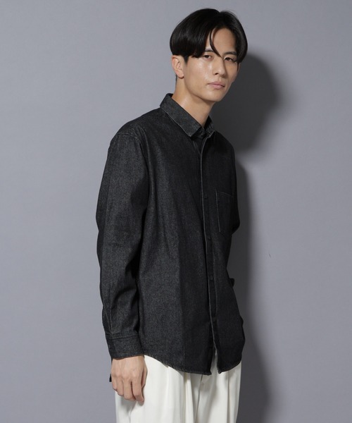 「NANO universe」 長袖シャツ M ネイビー メンズ_画像6