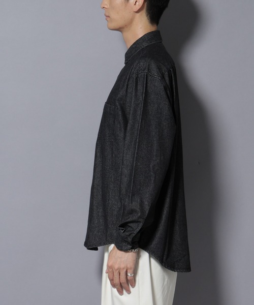 「NANO universe」 長袖シャツ M ネイビー メンズ_画像7