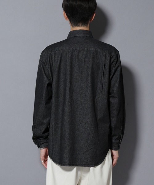 「NANO universe」 長袖シャツ M ネイビー メンズ_画像8