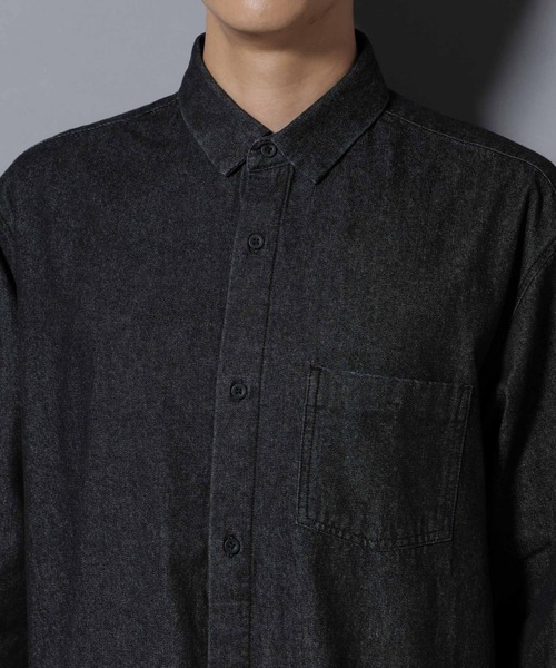 「NANO universe」 長袖シャツ M ネイビー メンズ_画像9