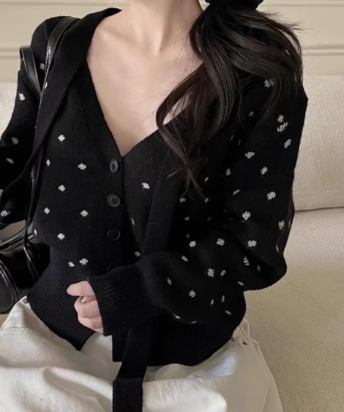 「LADY LIKE」 ニットカーディガン M ブラック レディース_画像7
