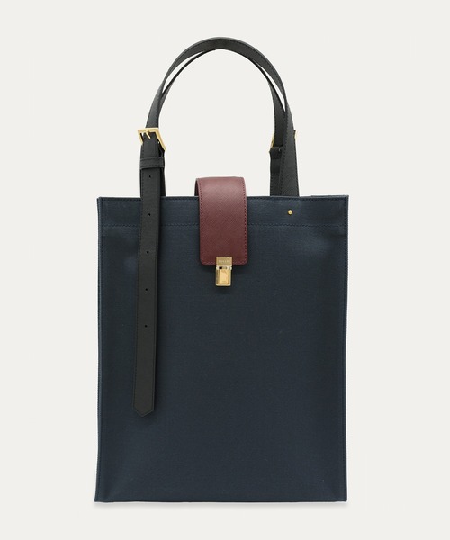 ショルダーバッグ Leather Flap Adjustable Belt Canvas Tote メンズ レディースの画像
