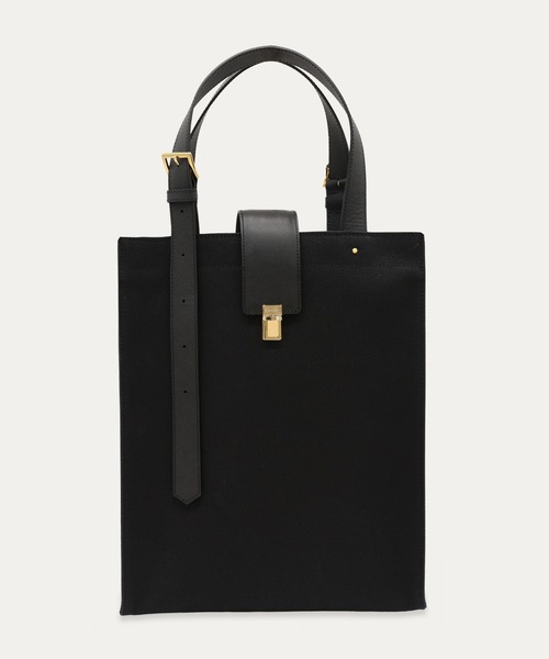 ショルダーバッグ Leather Flap Adjustable Belt Canvas Tote メンズ レディースの画像