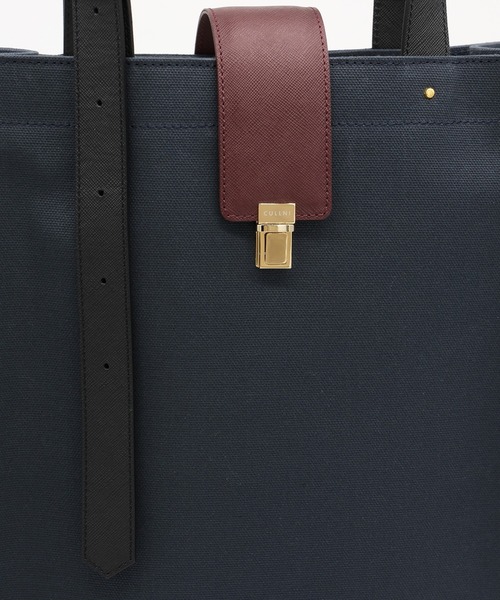 ショルダーバッグ Leather Flap Adjustable Belt Canvas Tote メンズ レディースの画像