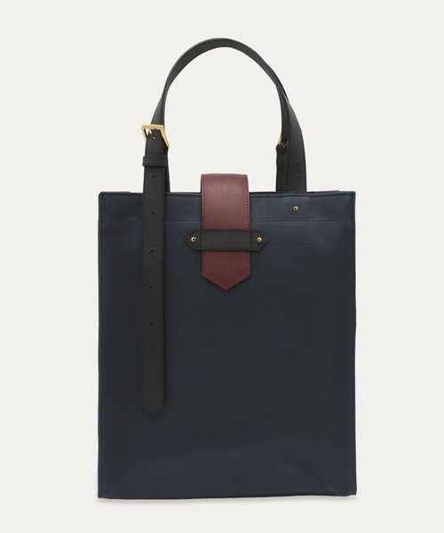 ショルダーバッグ Leather Flap Adjustable Belt Canvas Tote メンズ レディースの画像