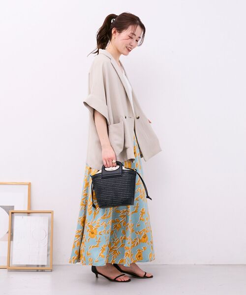 le.coeur blanc（ルクールブラン） スカート 「日本製」サテンフラワー