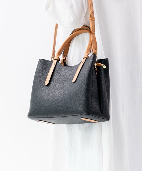 MURA（ムラ） トートバッグ PU(合成皮革) 2Way バイカラー トート
