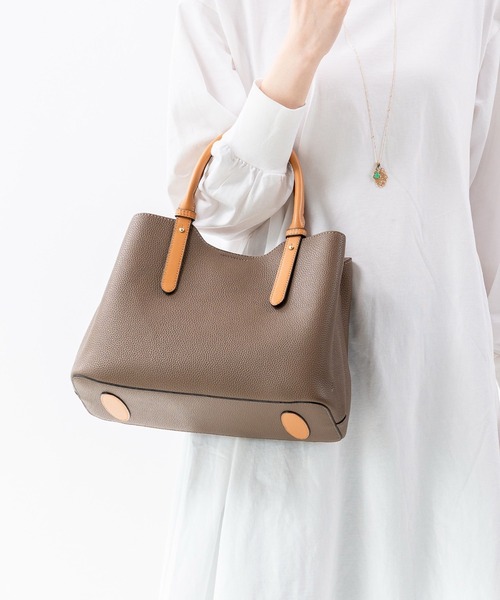 MURA（ムラ） トートバッグ PU(合成皮革) 2Way バイカラー トート