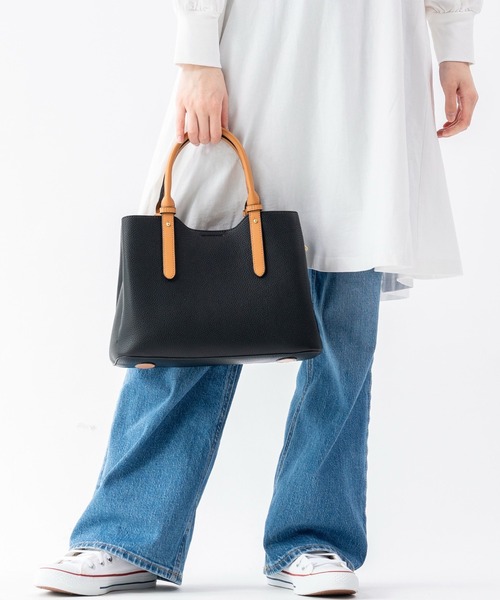 MURA（ムラ） トートバッグ PU(合成皮革) 2Way バイカラー トート