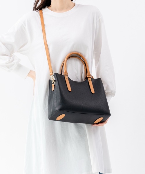 MURA（ムラ） トートバッグ PU(合成皮革) 2Way バイカラー トート