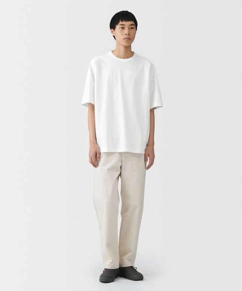無印良品（MUJI） tシャツ 紳士 洗いざらし太番手フットボール五分袖T