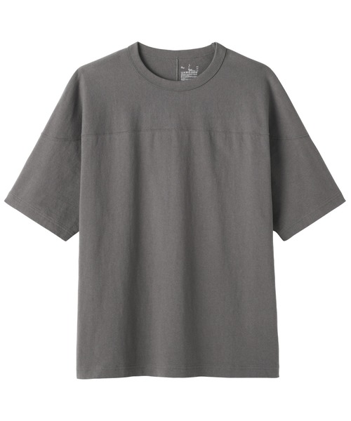 無印良品（MUJI） tシャツ 紳士 洗いざらし太番手フットボール五分袖T