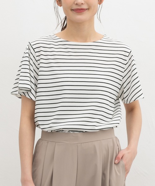 Honeys（ハニーズ） tシャツ 半袖 「ハニさら・汗ジミ軽減加工」汗ジミ