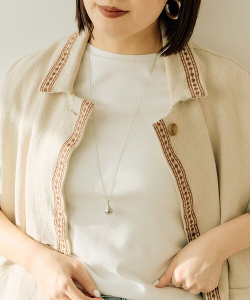 ネックレス 「金属アレルギー対応/ステンレス」ドロップネックレス レディースの画像