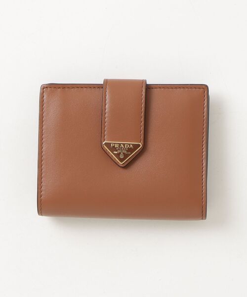 PRADA（プラダ） シティ カーフ タブ 二つ折り 財布 - ブラウン