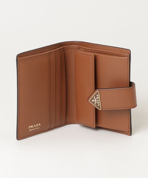 PRADA（プラダ） シティ カーフ タブ 二つ折り 財布 - ブラウン