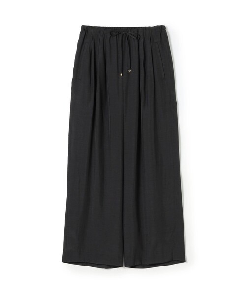 ワイドパンツ パンツ シルキーブロード ドロストワイドパンツ レディースの画像