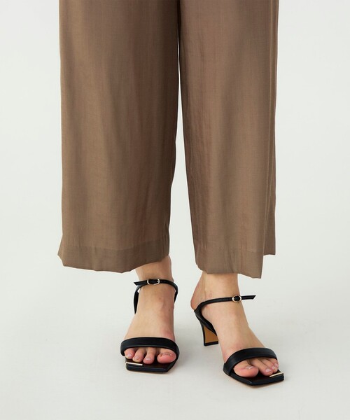 ワイドパンツ パンツ シルキーブロード ドロストワイドパンツ レディースの画像