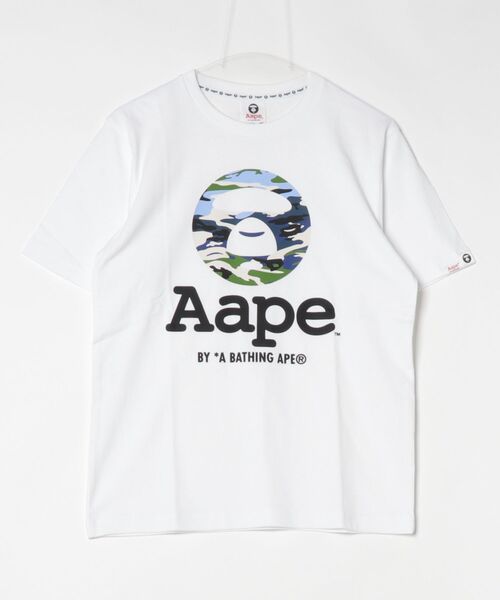 「AAPE BY A BATHING APE」 半袖Tシャツ SMALL ホワイト メンズ_画像2