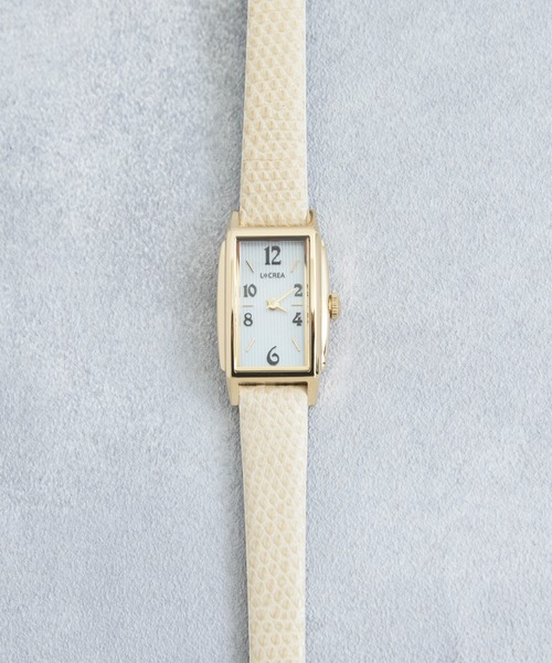 腕時計 Lcrea 本リザード革ベルト ルクレア Rectangle レクタングル 時計 腕時計 レディース 腕時計 ソーラー 時計 日本