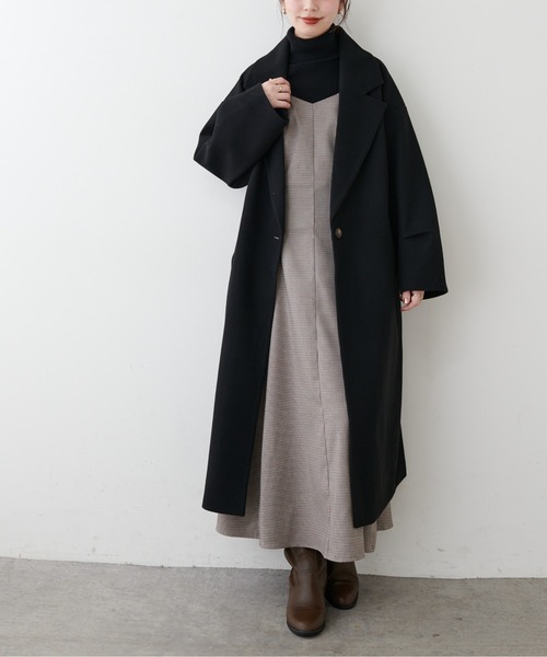 natural couture コート チェスターコート ニットモッサ袖タック