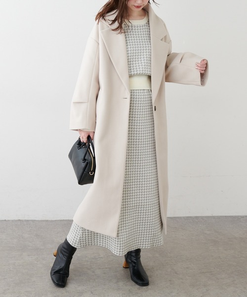 natural couture コート チェスターコート ニットモッサ袖タック