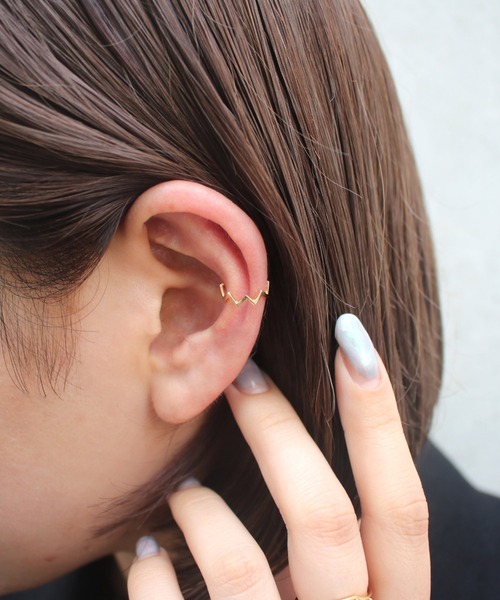 e.m.（イーエム） イヤーカフ ギザギザゴールドイヤーカフ レディース