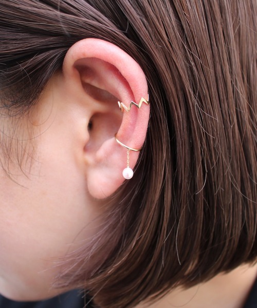 e.m.（イーエム） イヤーカフ ギザギザゴールドイヤーカフ レディース