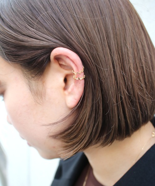 e.m.（イーエム） イヤーカフ ギザギザゴールドイヤーカフ レディース