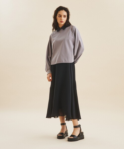 美品　Grace class グレースクラス フレアースカート　サイズ38 リネンタッチタックフレアスカート / GRACE CONTINENTAL | GRACE