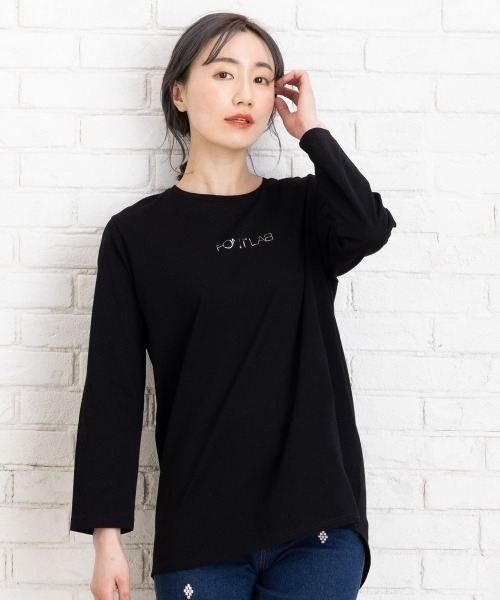 tシャツ FONTLAB FONTLAB箔ロゴプリント レディース